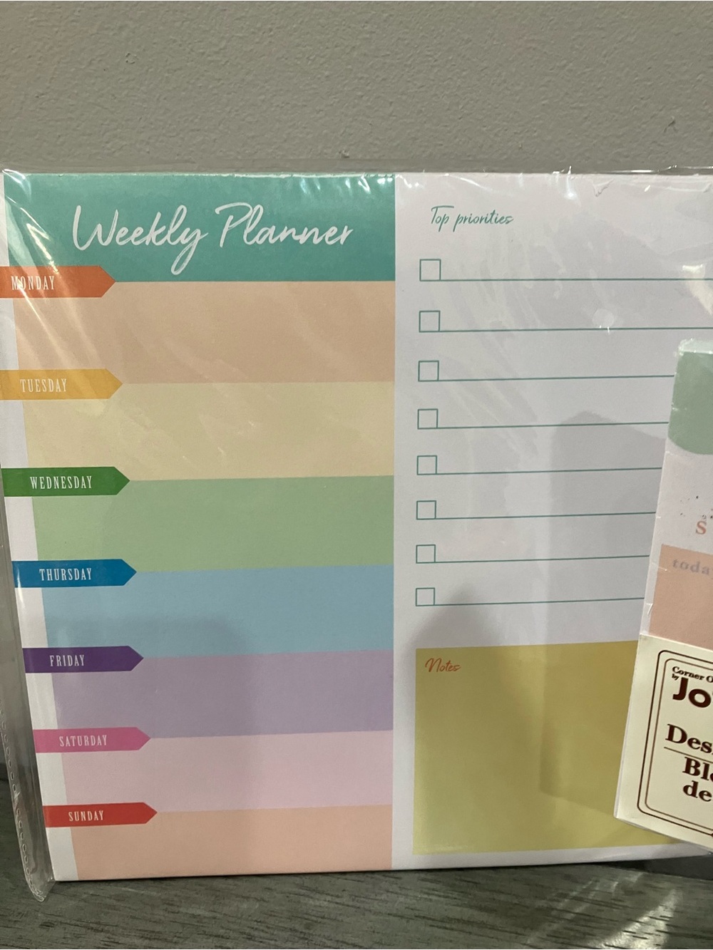 Weekly Planner & Desk Notepad Set - Pastel Rainbow - Picture 3 of 3